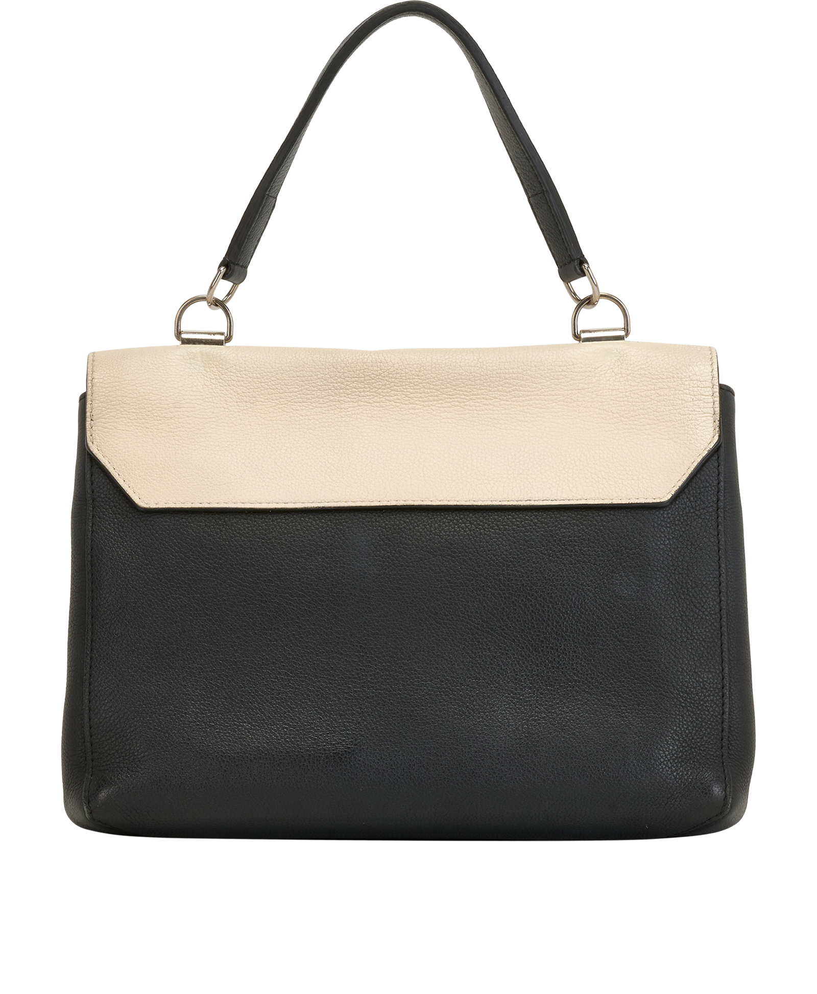 Lock Me Flower Bag, &pound;850, Handbags, Black/Cream, Leather, Back view